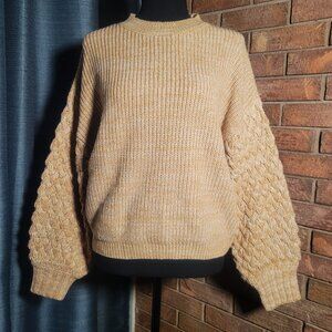 Sanctuary Women's Ribbed Long Sleeve Pullover Tan Marled Sweater - Size XS